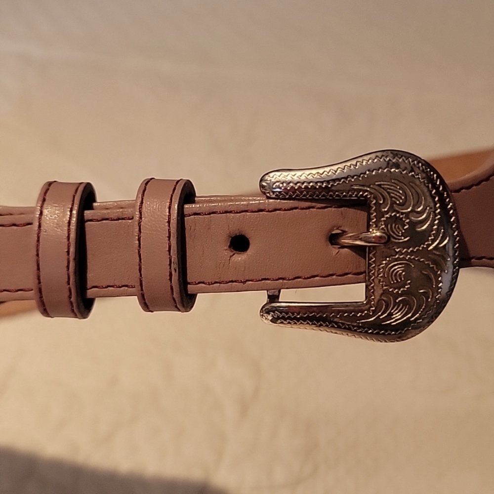Western Style Pink Leather Belt sz 34